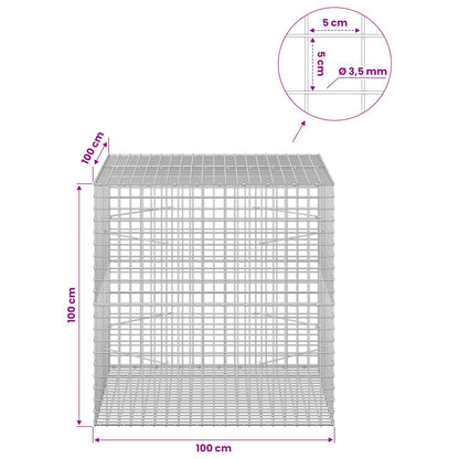 Gabion with 3.5 mm Wire and 5x5 cm Mesh 100x100x100 cm