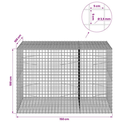 Gabion with 3.5 mm Wire and 5x5 cm Mesh 150x100x100 cm