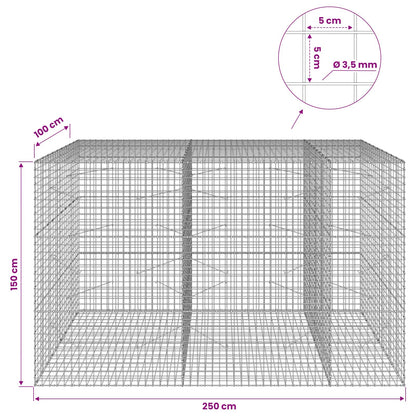 Gabion with 3.5 mm Wire and 5x5 cm Mesh 250x100x150 cm