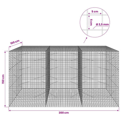 Gabion with 3.5 mm Wire and 5x5 cm Mesh 300x100x150 cm