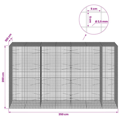 Gabion with 3.5 mm Wire and 5x5 cm Mesh 350x100x200 cm