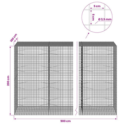 Gabion with 3.5 mm Wire and 5x5 cm Mesh 900x100x200 cm