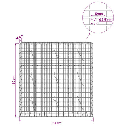 Gabion with 3.5 mm Wire and 5x10 cm Mesh 150x10x150 cm