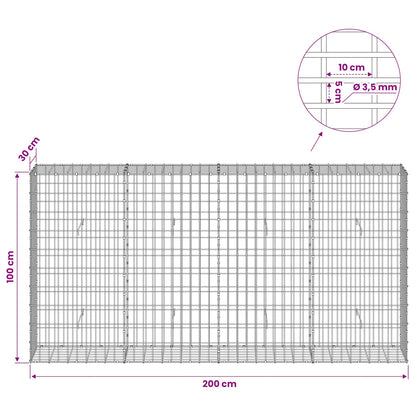 Gabion with 3.5 mm Wire and 5x10 cm Mesh 200x30x100 cm