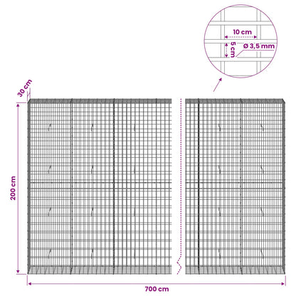 Gabion with 3.5 mm Wire and 5x10 cm Mesh 700x30x200 cm