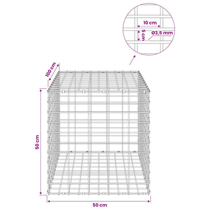 Gabion with 3.5 mm Wire and 5x10 cm Mesh 50x100x50 cm