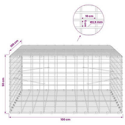 Gabion with 3.5 mm Wire and 5x10 cm Mesh 100x100x50 cm