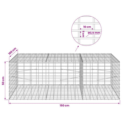 Gabion with 3.5 mm Wire and 5x10 cm Mesh 150x100x50 cm