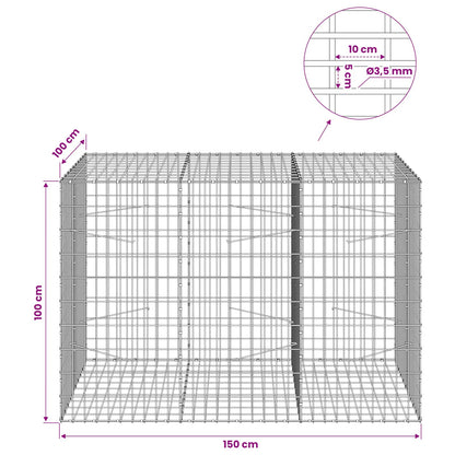 Gabion with 3.5 mm Wire and 5x10 cm Mesh 150x100x100 cm
