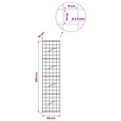 Gabion with 3.5 mm Wire and 10x10 cm Mesh 50x10x200 cm