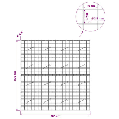 Gabion with 3.5 mm Wire and 10x10 cm Mesh 200x10x200 cm