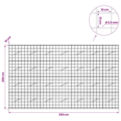 Gabion with 3.5 mm Wire and 10x10 cm Mesh 350x10x200 cm