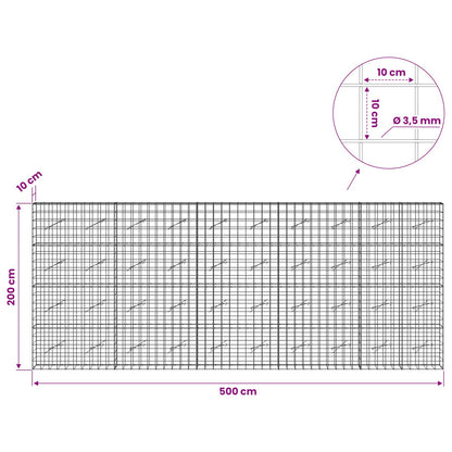 Gabion with 3.5 mm Wire and 10x10 cm Mesh 500x10x200 cm