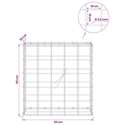 Gabion with 3.5 mm Wire and 10x10 cm Mesh 50x20x50 cm