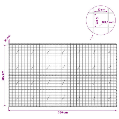 Gabion with 3.5 mm Wire and 10x10 cm Mesh 350x20x200 cm