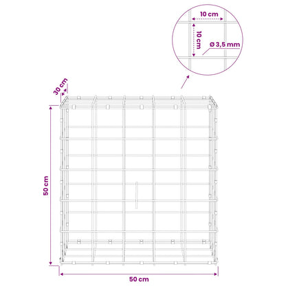 Gabion with 3.5 mm Wire and 10x10 cm Mesh 50x30x50 cm