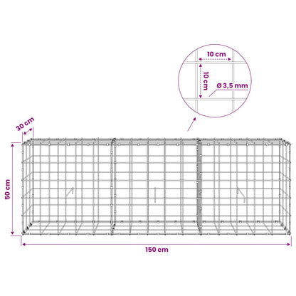 Gabion with 3.5 mm Wire and 10x10 cm Mesh 150x30x50 cm