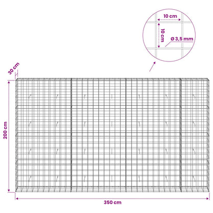 Gabion with 3.5 mm Wire and 10x10 cm Mesh 350x30x200 cm