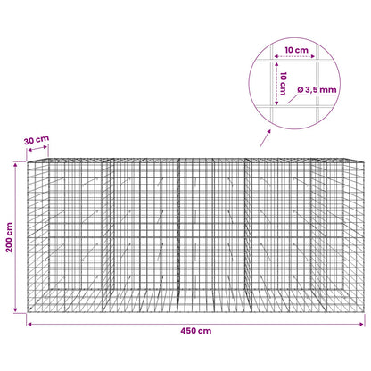 Gabion with 3.5 mm Wire and 10x10 cm Mesh 450x30x200 cm