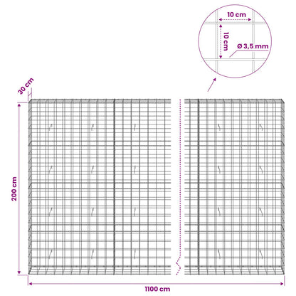 Gabion with 3.5 mm Wire and 10x10 cm Mesh 1100x30x200 cm