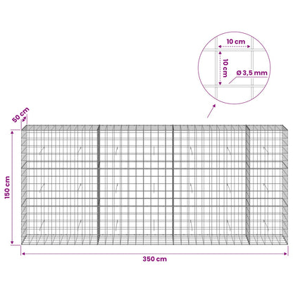 Gabion with 3.5 mm Wire and 10x10 cm Mesh 350x50x150 cm