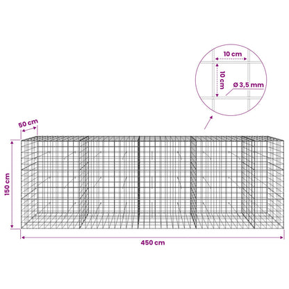 Gabion with 3.5 mm Wire and 10x10 cm Mesh 450x50x150 cm