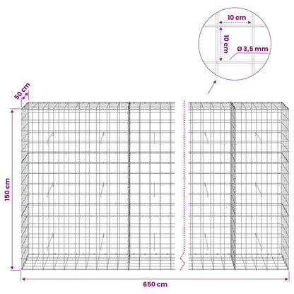 Gabion with 3.5 mm Wire and 10x10 cm Mesh 650x50x150 cm