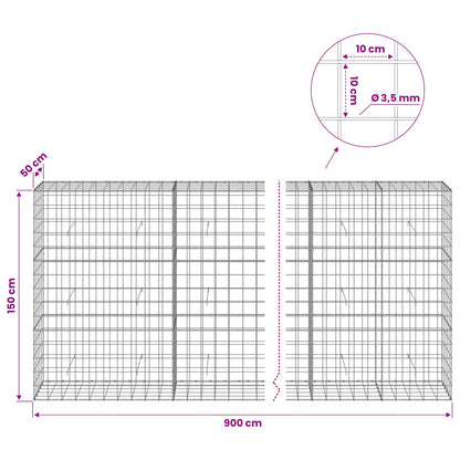 Gabion with 3.5 mm Wire and 10x10 cm Mesh 900x50x150 cm