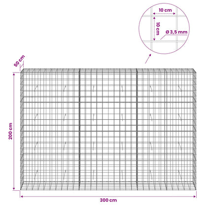 Gabion with 3.5 mm Wire and 10x10 cm Mesh 300x50x200 cm