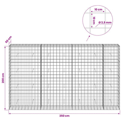 Gabion with 3.5 mm Wire and 10x10 cm Mesh 350x50x200 cm