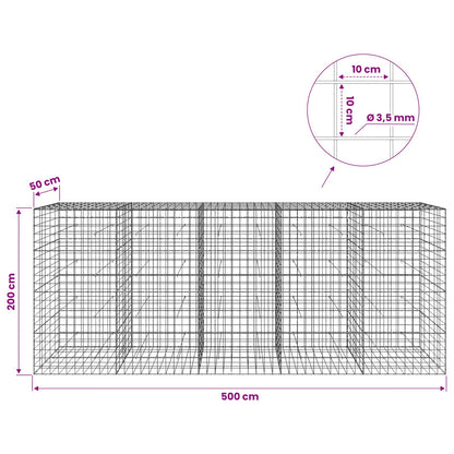 Gabion with 3.5 mm Wire and 10x10 cm Mesh 500x50x200 cm