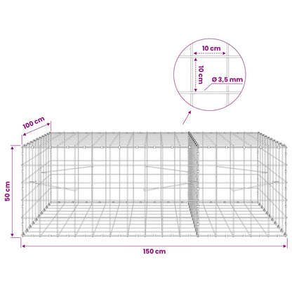 Gabion with 3.5 mm Wire and 10x10 cm Mesh 150x100x50 cm