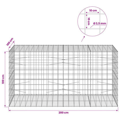 Gabion with 3.5 mm Wire and 10x10 cm Mesh 200x100x100 cm