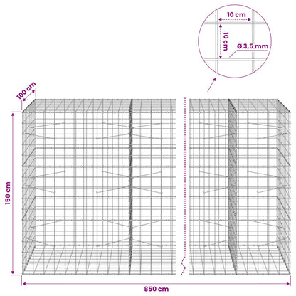 Gabion with 3.5 mm Wire and 10x10 cm Mesh 850x100x150 cm
