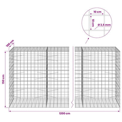 Gabion with 3.5 mm Wire and 10x10 cm Mesh 1200x100x150 cm
