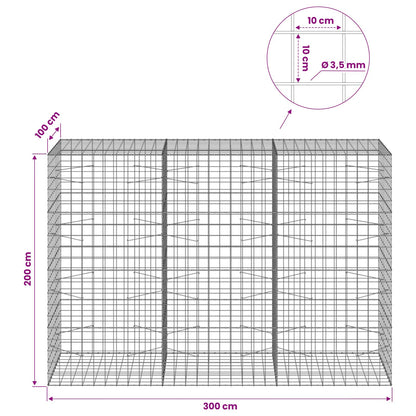 Gabion with 3.5 mm Wire and 10x10 cm Mesh 300x100x200 cm