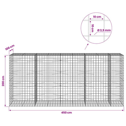 Gabion with 3.5 mm Wire and 10x10 cm Mesh 450x100x200 cm