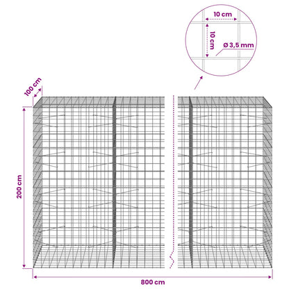 Gabion with 3.5 mm Wire and 10x10 cm Mesh 800x100x200 cm