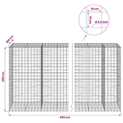 Gabion with 3.5 mm Wire and 10x10 cm Mesh 850x100x200 cm