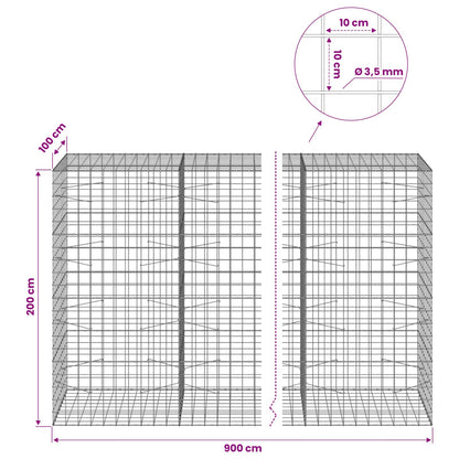 Gabion with 3.5 mm Wire and 10x10 cm Mesh 900x100x200 cm
