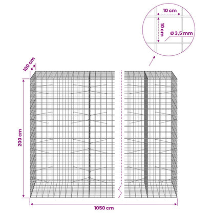 Gabion with 3.5 mm Wire and 10x10 cm Mesh 1050x100x200 cm
