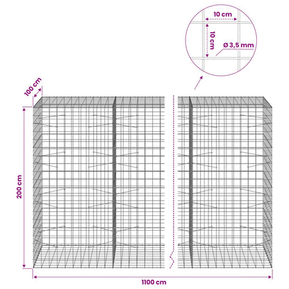 Gabion with 3.5 mm Wire and 10x10 cm Mesh 1100x100x200 cm