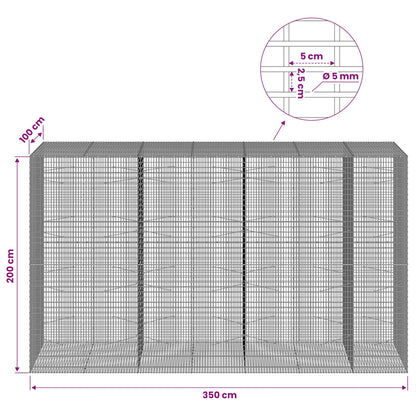 Gabion with 5 mm Wire and 5x2.5 cm Mesh 350x100x200 cm