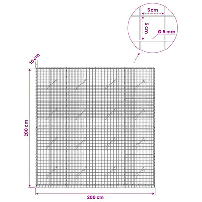 Gabion with 5 mm Wire and 5x5 cm Mesh 200x10x200 cm