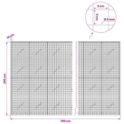 Gabion with 5 mm Wire and 5x5 cm Mesh 700x10x200 cm