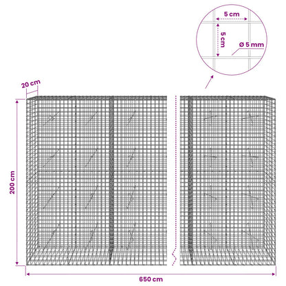 Gabion with 5 mm Wire and 5x5 cm Mesh 650x20x200 cm