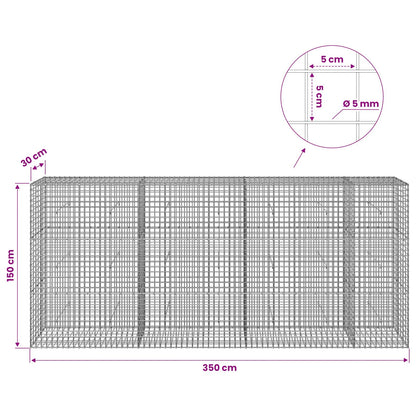 Gabion with 5 mm Wire and 5x5 cm Mesh 350x30x150 cm