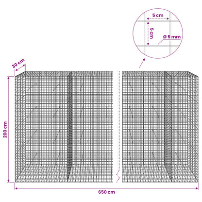 Gabion with 5 mm Wire and 5x5 cm Mesh 650x30x200 cm