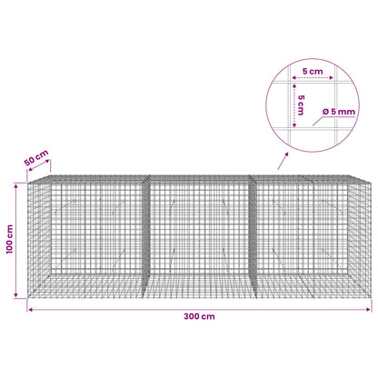Gabion with 5 mm Wire and 5x5 cm Mesh 300x50x100 cm