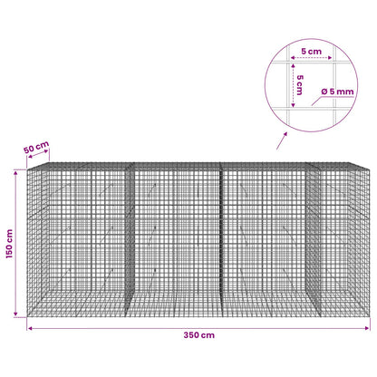 Gabion with 5 mm Wire and 5x5 cm Mesh 350x50x150 cm